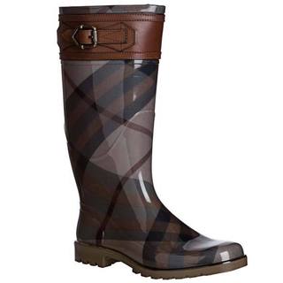 Burberry Womens 3816541 Buckle Detail Check Rainboots Today $299