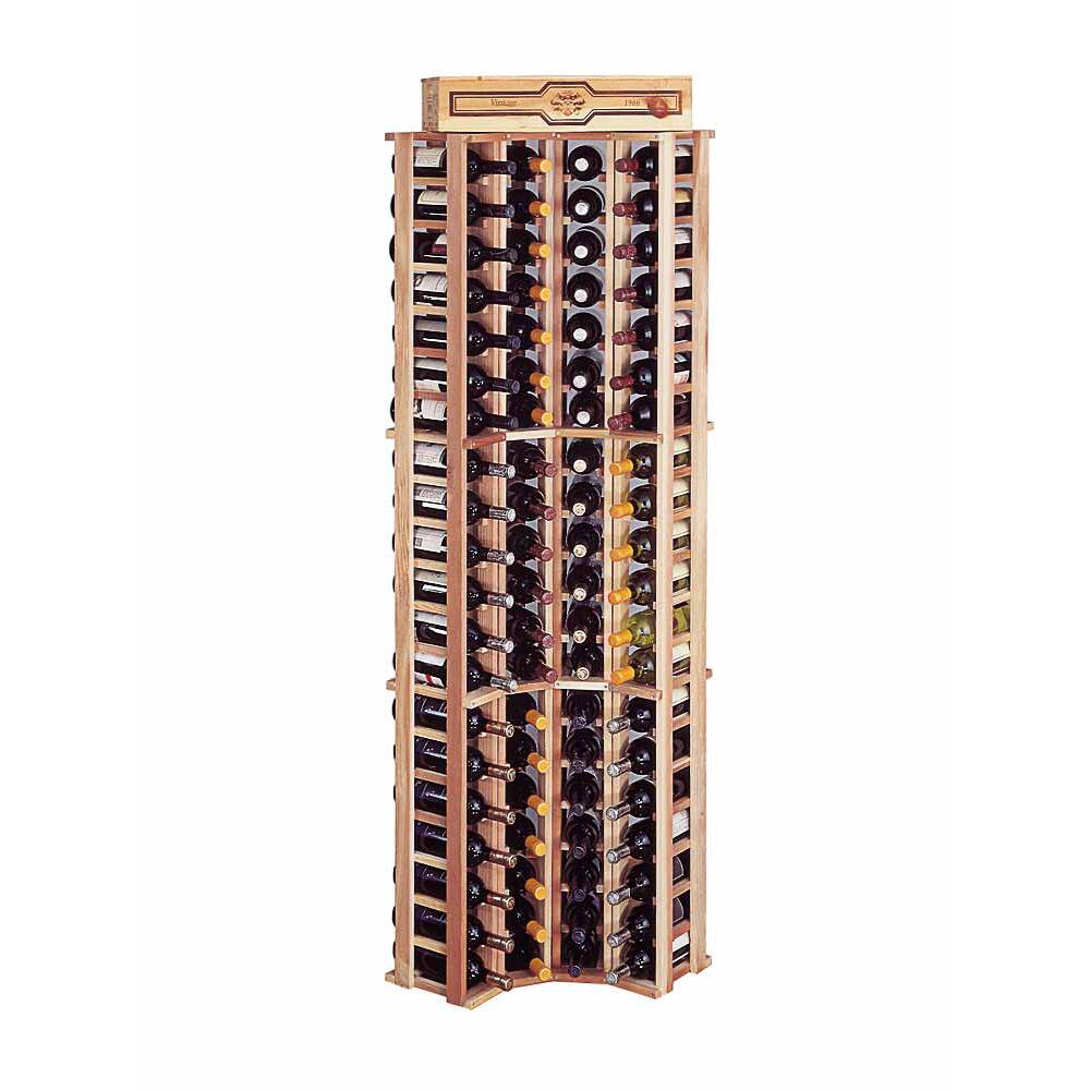Traditional Redwood Curved Corner Wine Rack