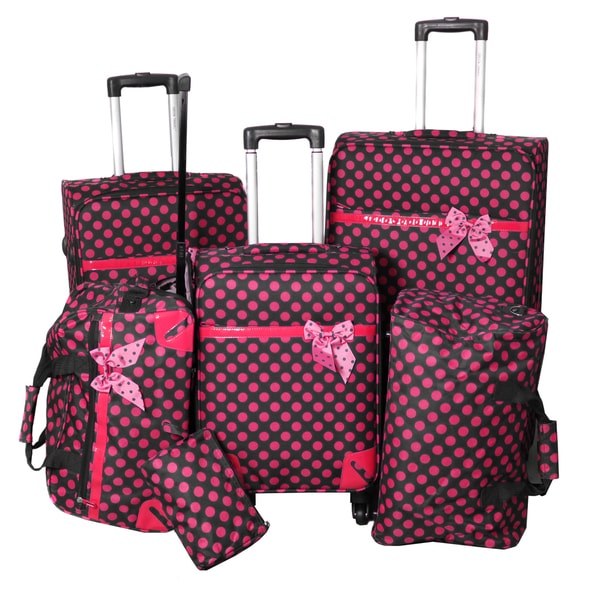 black and pink suitcase