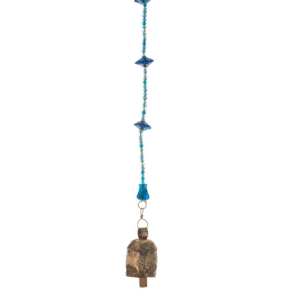 Sky Blue Wind Chime 64-inch Long - Handmade (India)