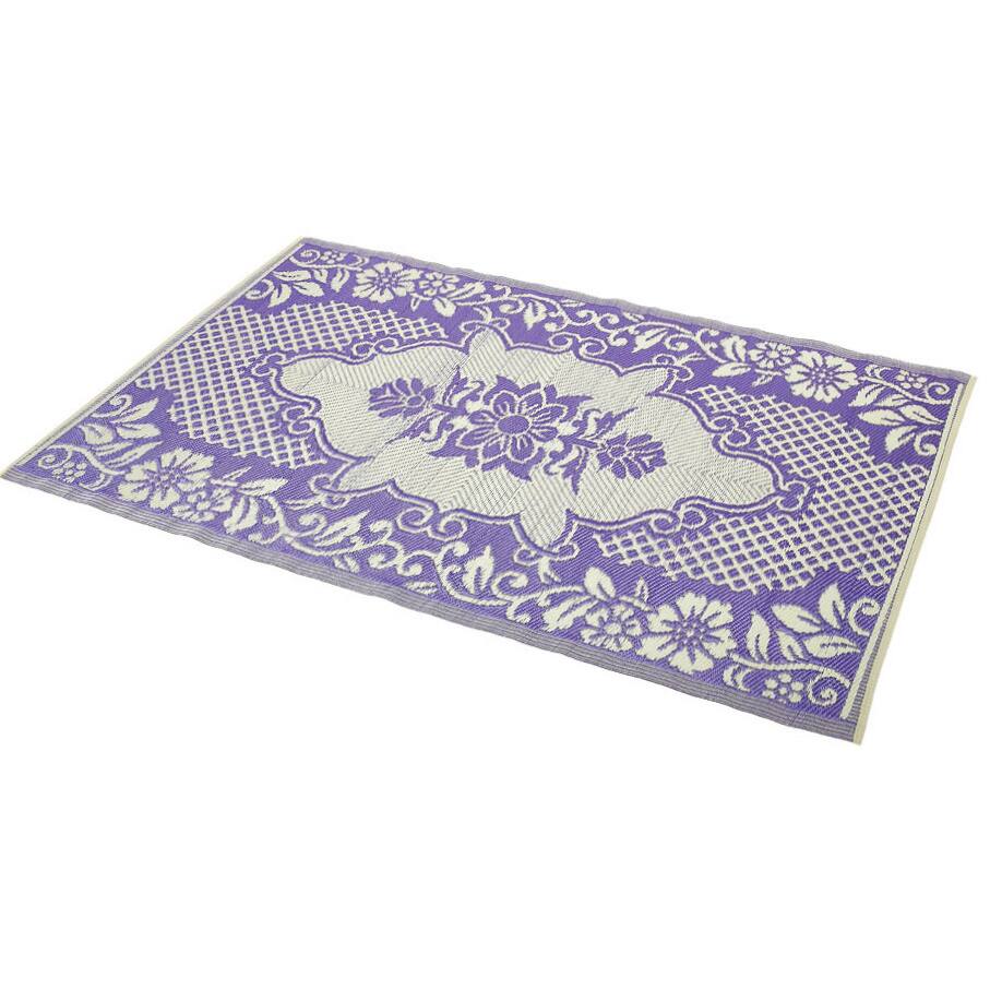 Handmade Reversible Purple/ Ivory Indoor/ Outdoor Area Rug (India) - 6' x 4'