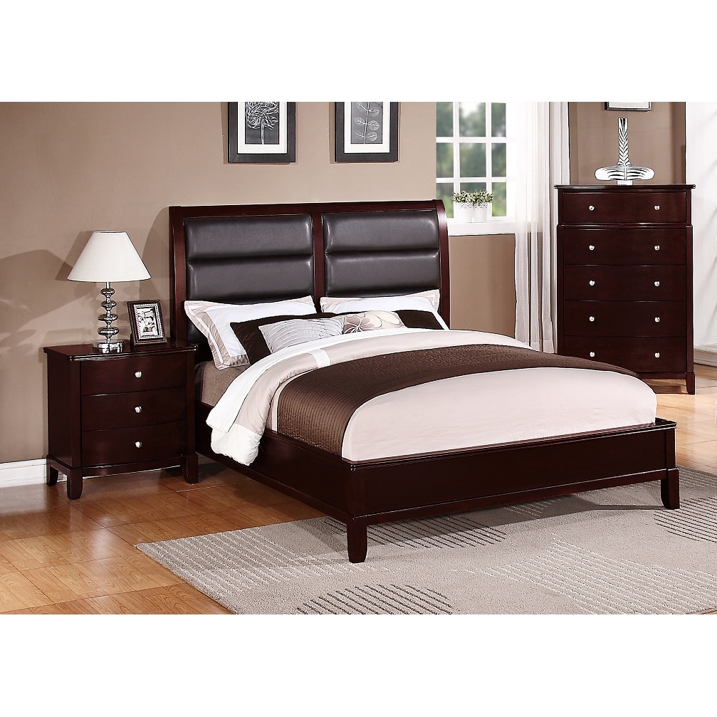 Cdecor Kardish 3 piece Queen size Bedroom Set Black Size Queen