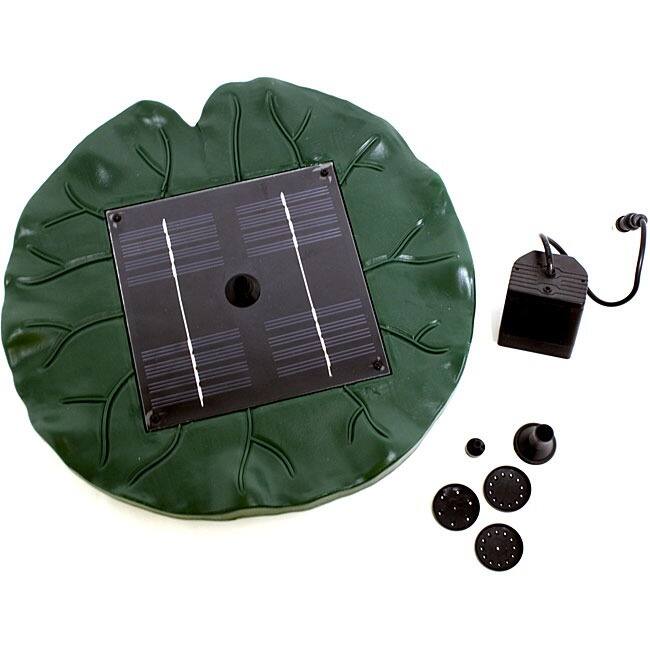 Solar Floating Lily Fountain Day Running