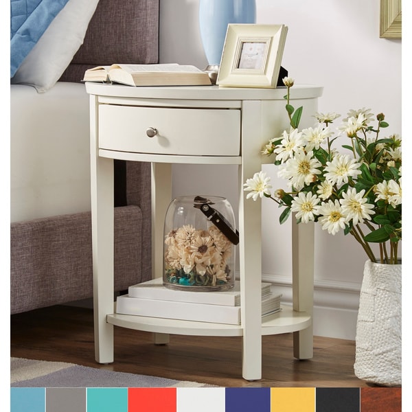 Fillmore 1-Drawer Oval Wood Shelf Accent End Table by iNSPIRE Q Bold - End Table. Opens flyout.