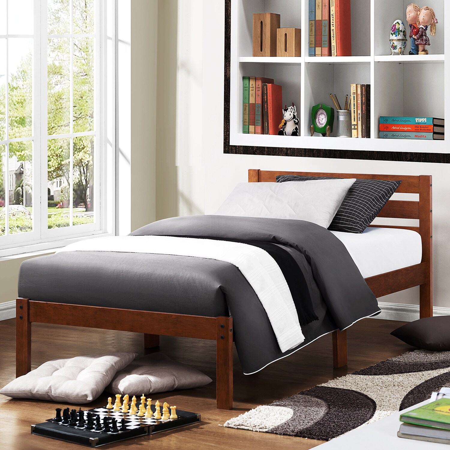 Shop TRIBECCA HOME Haylyn Twinsize Cappuccino Platform Bed Free