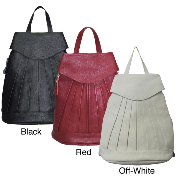 Amerileather Pleated Mini Backpack Amerileather Leather Backpacks