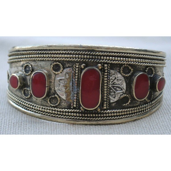 Handcrafted Tribal Lapis Lazuli Cuff Bracelet (Afghanistan)
