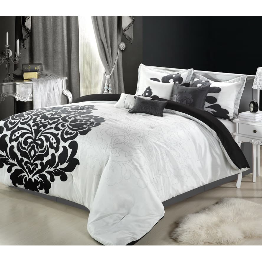 Lakhani 8-Piece Black & White Comforter Set