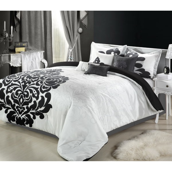 Shop Lakhani 8-Piece Black & White Comforter Set - Free Shipping Today ...