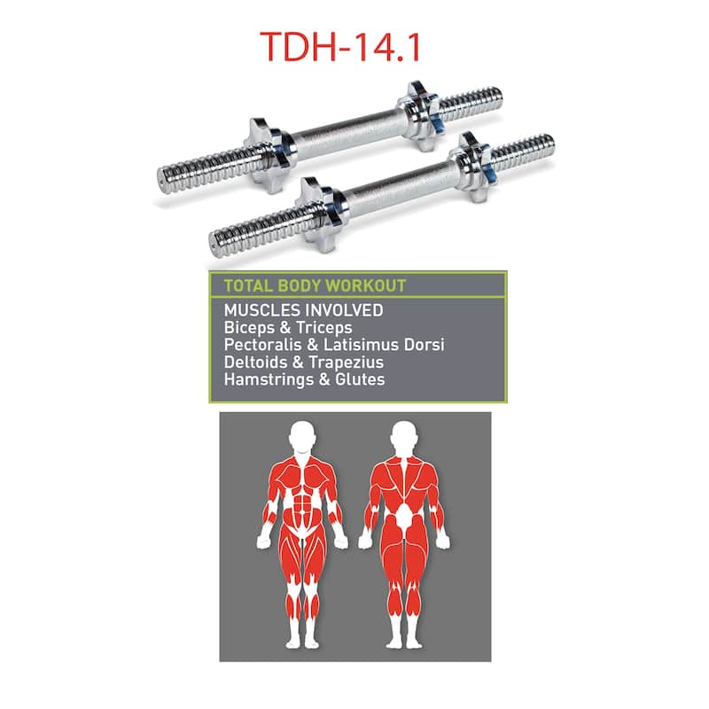 Marcy Threaded Dumbbell Handles - Silver