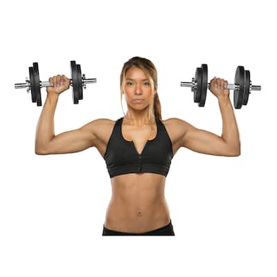 Marcy Threaded Dumbbell Handles - Silver