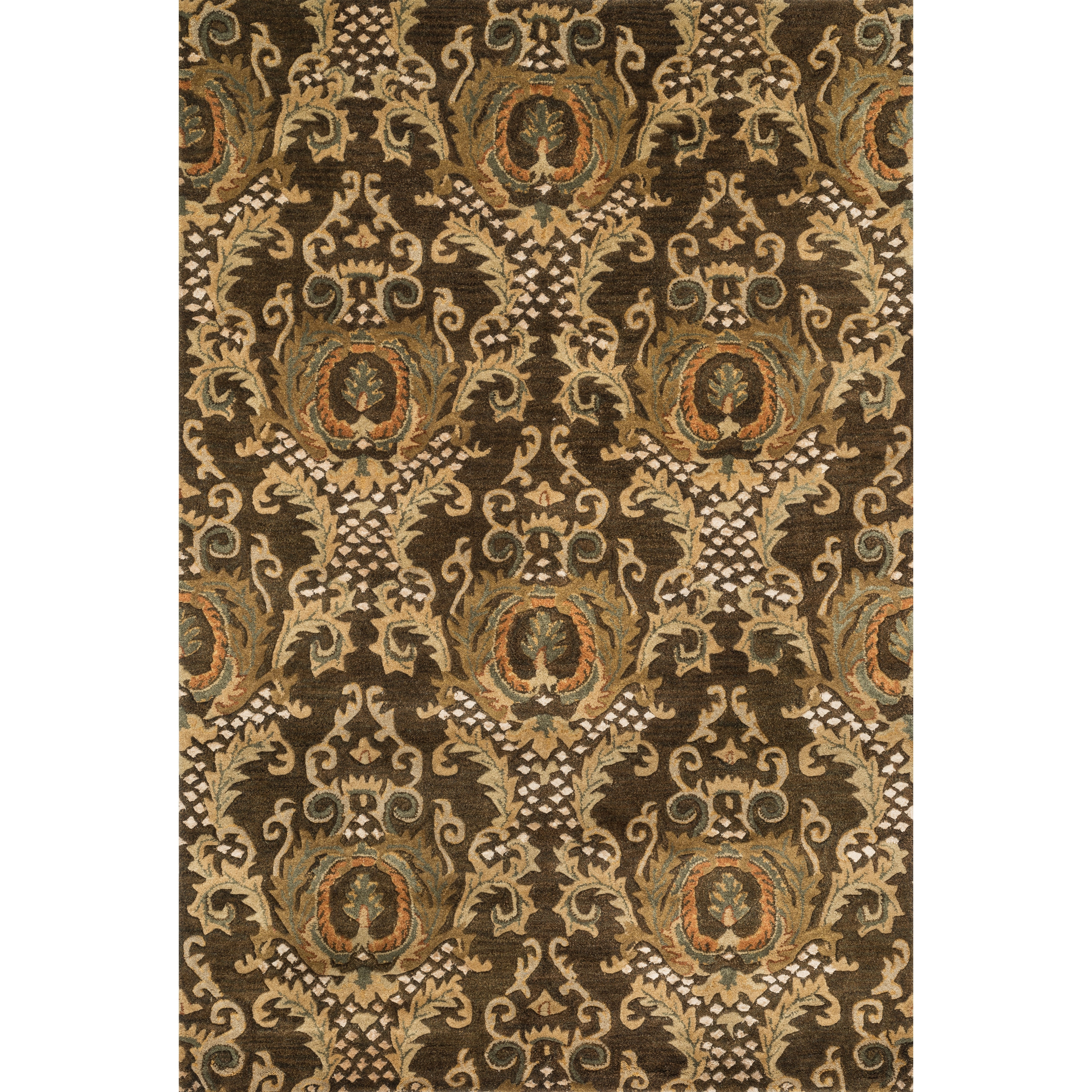 Hand tufted Ferring Dark Olive Wool Rug (5 X 76)