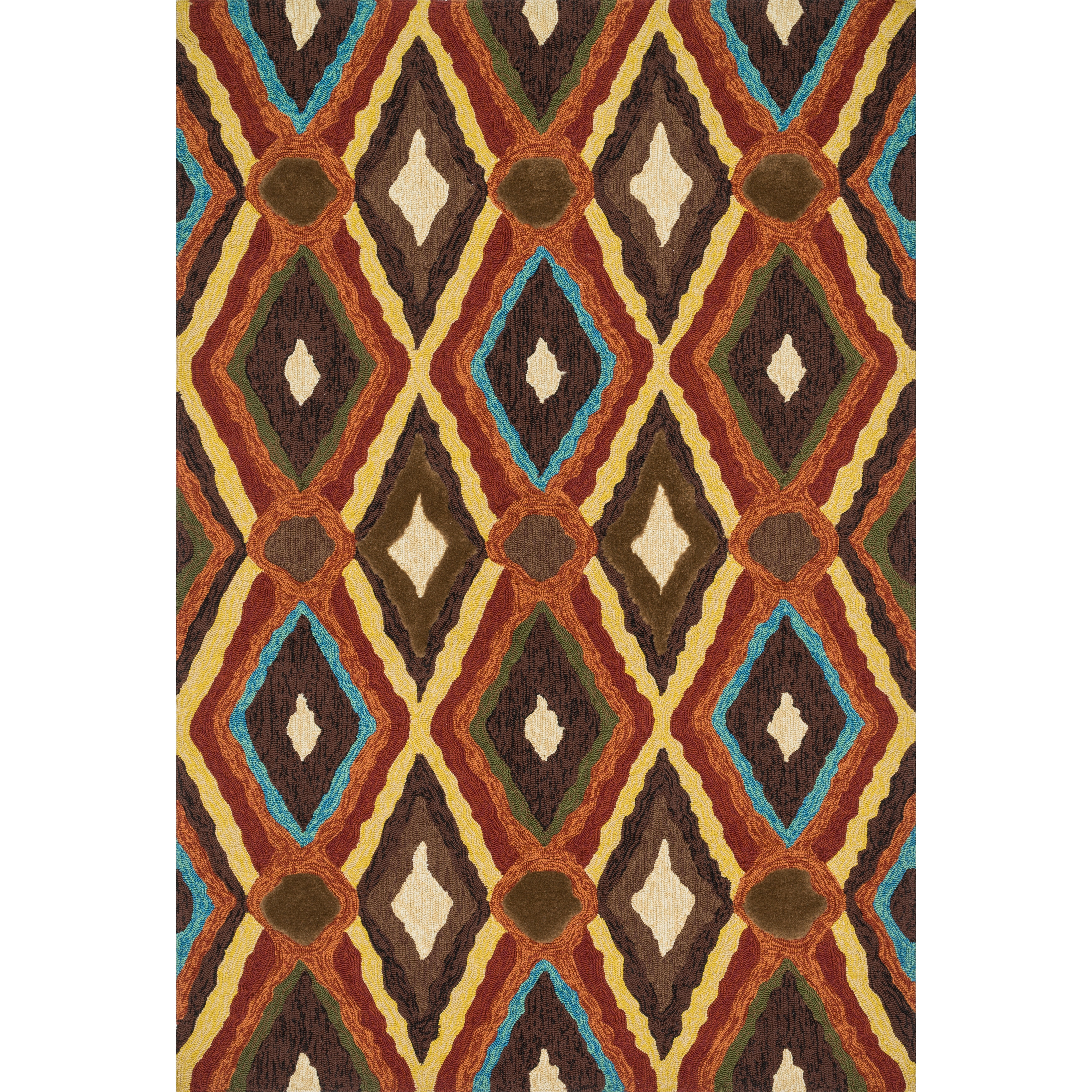 Outdoor/indoor Hand hooked Portia Brown Rug (36 X 56)