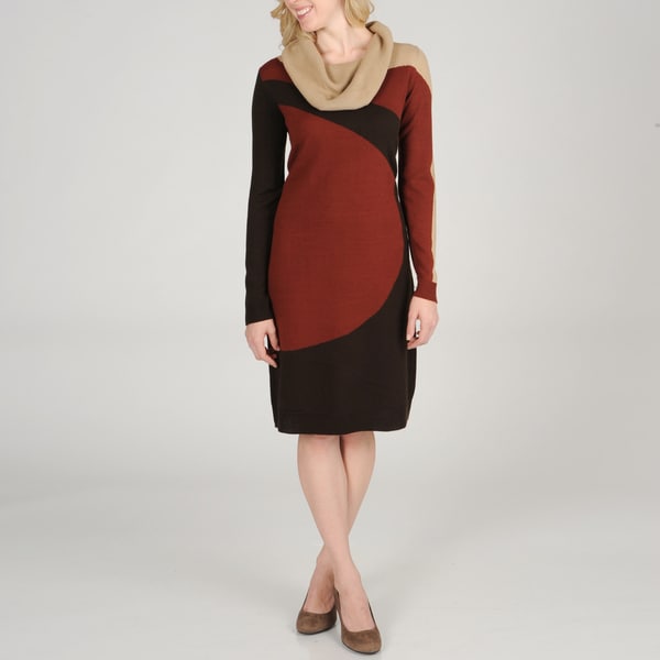 Lennie for Nina Leonard Women's Colorblock Sweater Knit Dress - Free