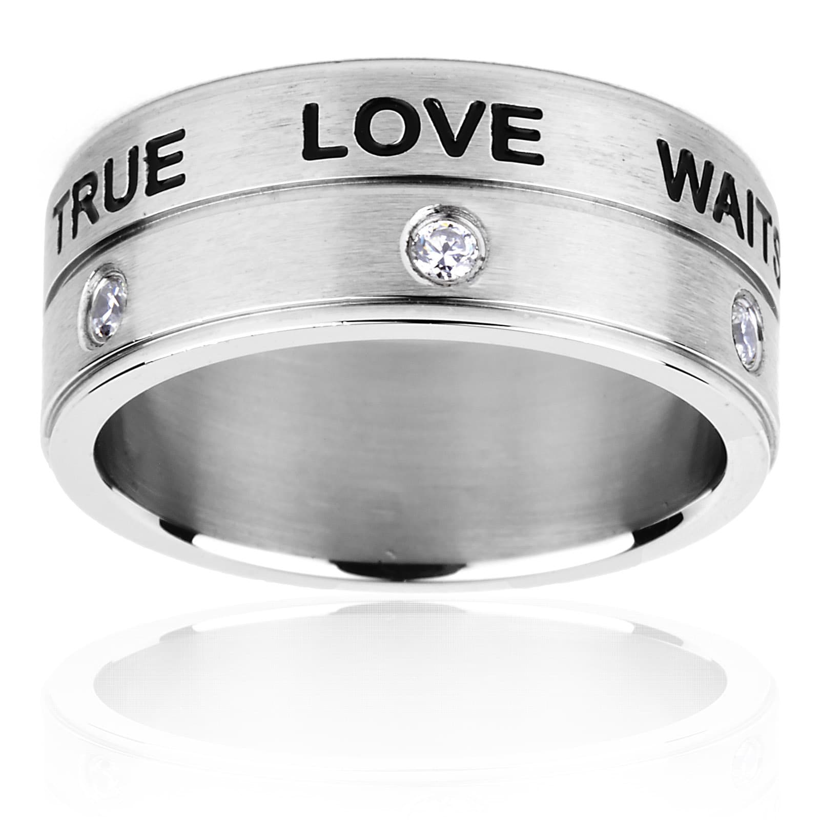 Stainless Steel Stacked True Love Waits Ring Today $12.99 3.0 (1