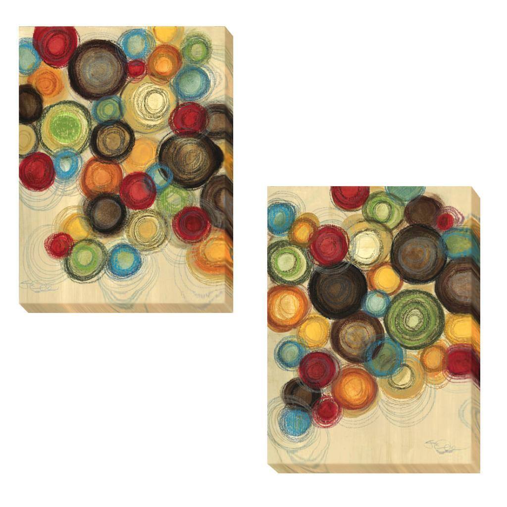 Jeni Lee 'Colorful Whimsy I and II' 2-piece Canvas Art Set