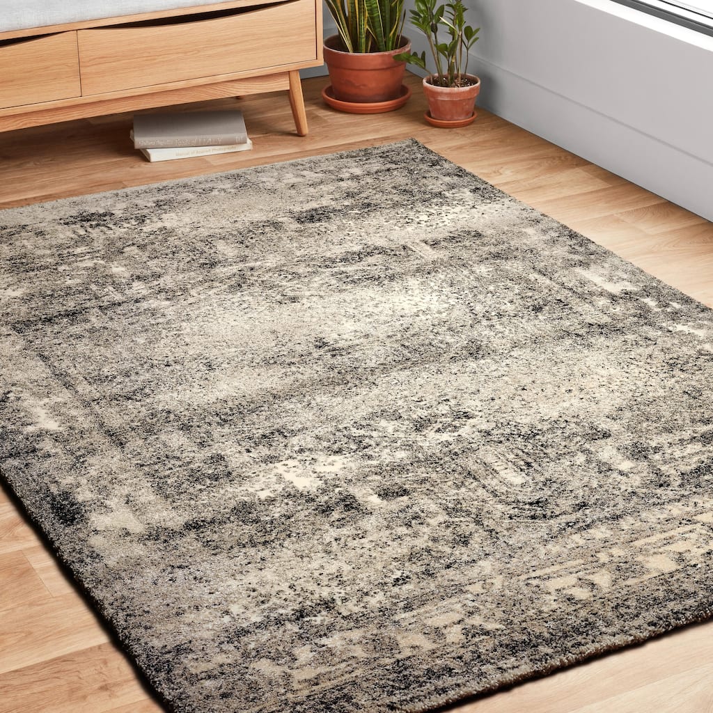 Alexander Home Cassidy Abstract Distressed Transitional Area Rug