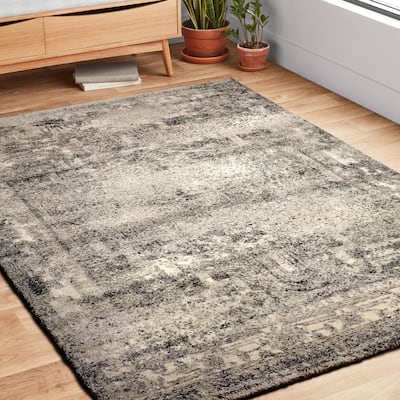 Alexander Home Cassidy Abstract Distressed Transitional Area Rug