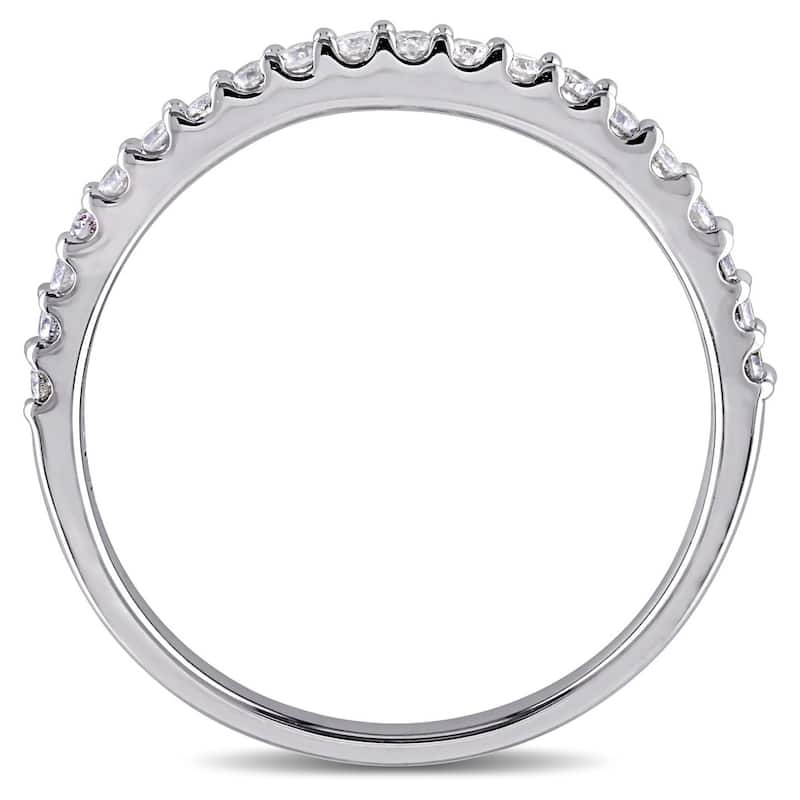 Miadora 10k White Gold 1/5ct TDW Diamond Stackable Anniversary Wedding Band Ring
