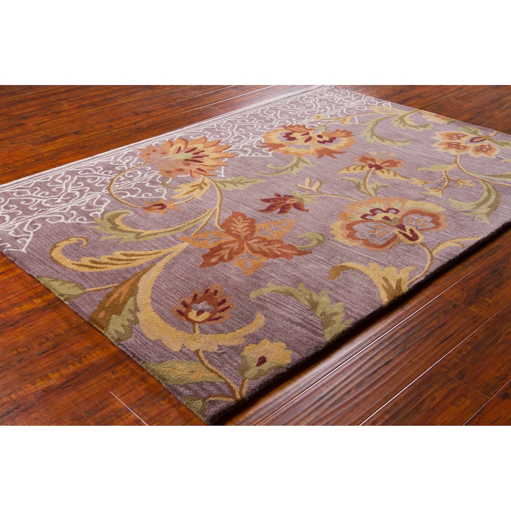Artist's Loom Hand-tufted Transitional Floral Wool Rug