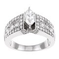 Eloquence 14k White Gold 1 1/2ct TDW Diamond Engagement Ring