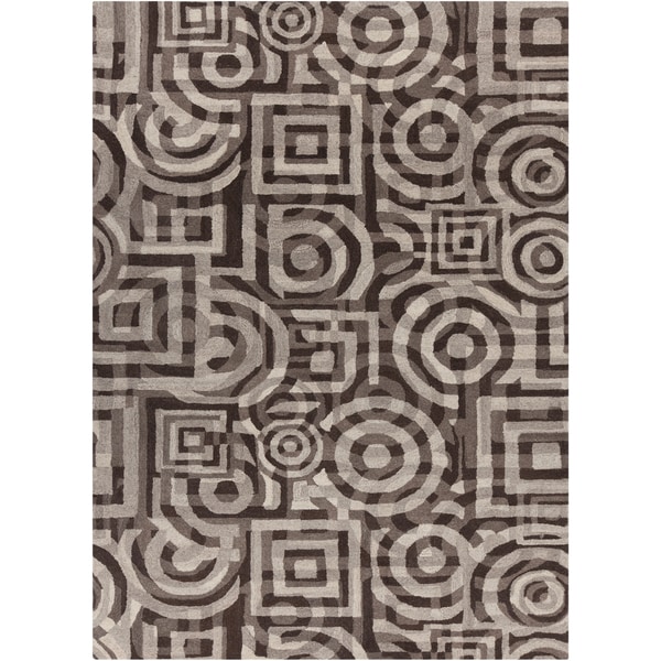 Shop Artist's Loom Handtufted Contemporary Geometric Wool Rug Free