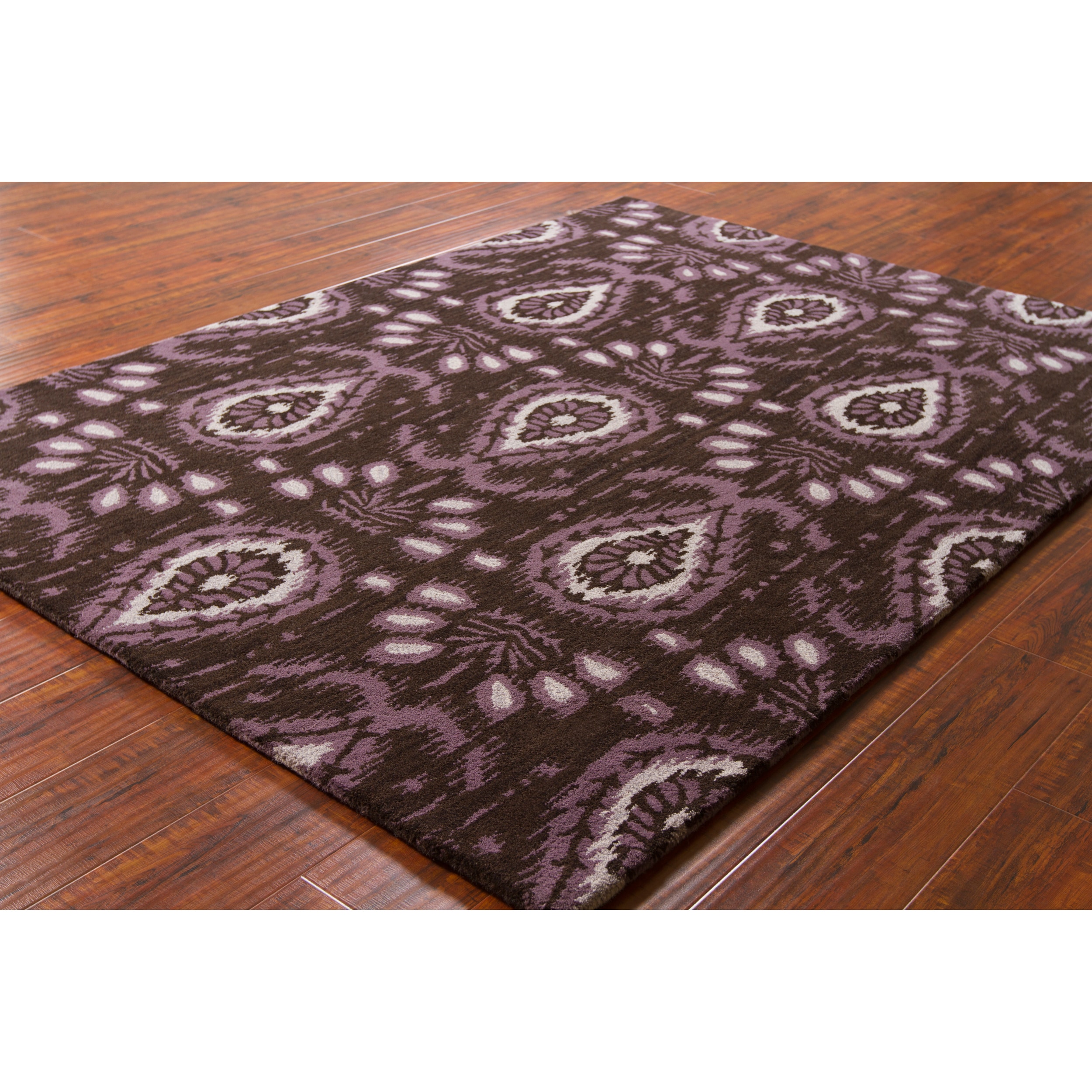 Mandara Brown Hand tufted Abstract Wool Rug