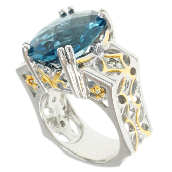 Michael Valitutti Two tone London Blue Topaz RIng