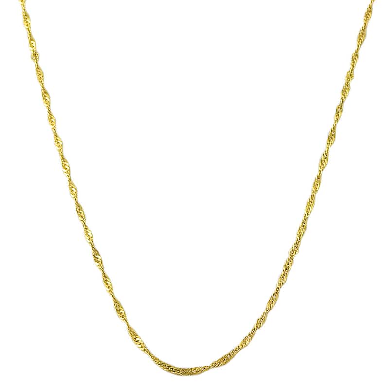 Fremada 14k Yellow Gold Singapore Chain Necklace (14-30 inch)