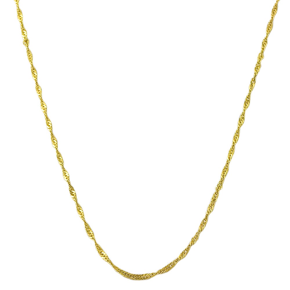 Au Naturale 14k Yellow Gold Singapore Chain Necklace (14-30 inch)