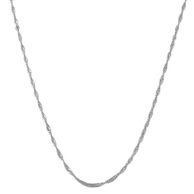 Fremada 14k White Gold Singapore Chain Necklace (16-30 inch)