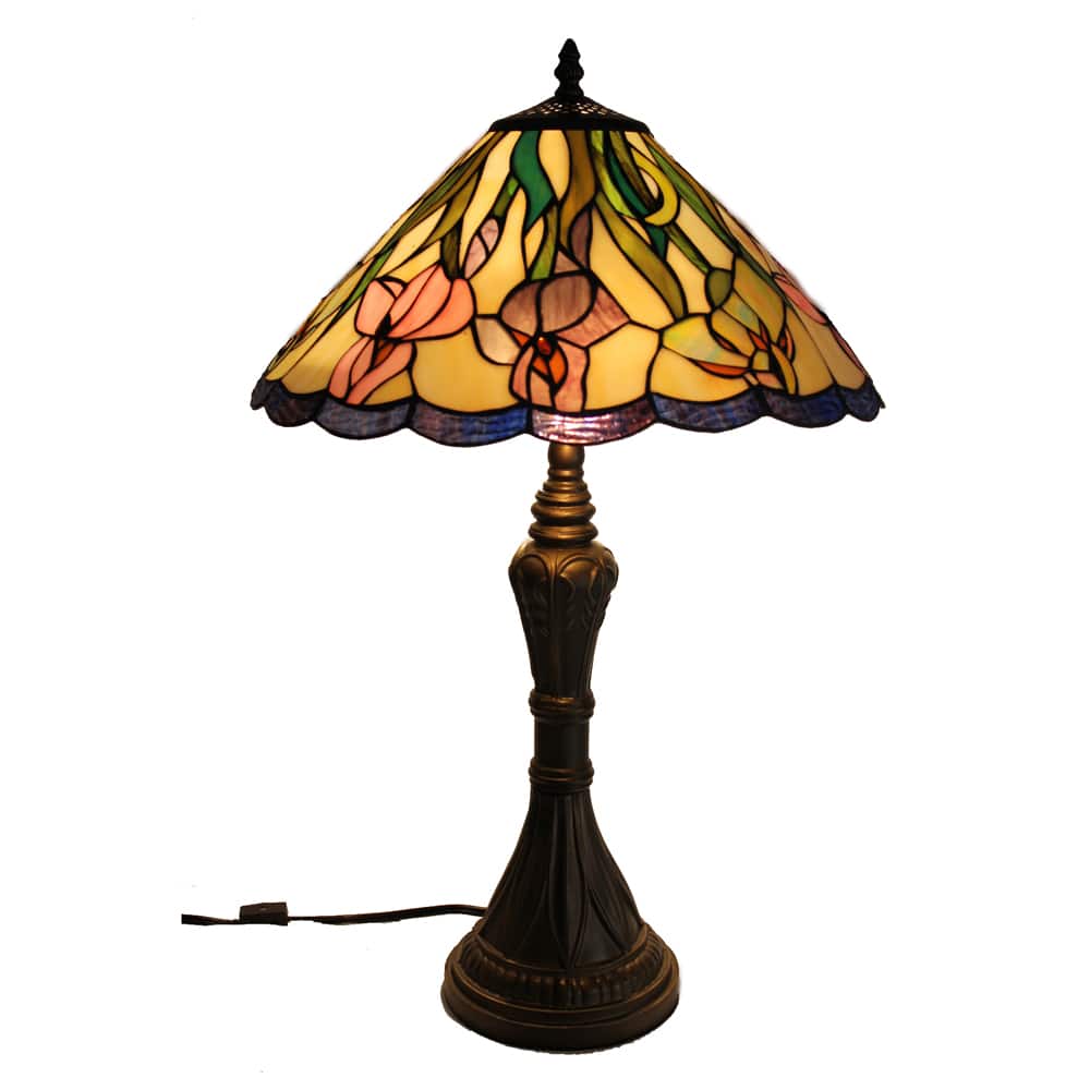 Iris Handcrafted Stained Glass Tiffany Style Table Lamp