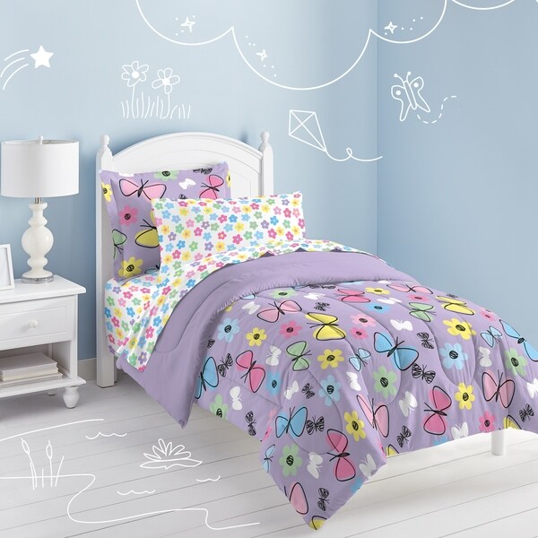 Dream Factory Sweet Butterfly 7-piece Bed in a Bag with Sheet Set