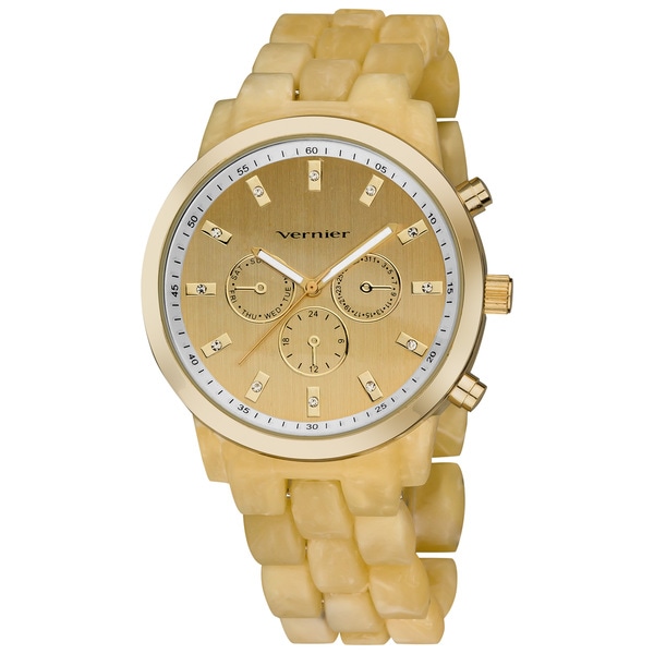 Vernier Women's Boyfriend Soft-touch Resin Bone Faux-Chrono Watch