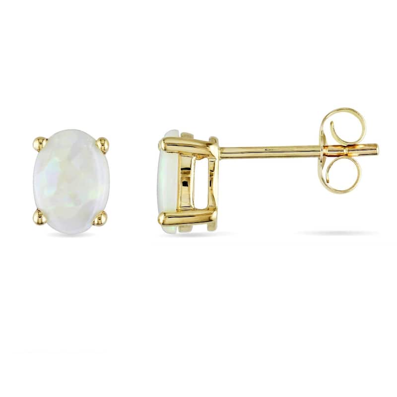 Miadora 10-kt. Yellow Gold Opal Earrings