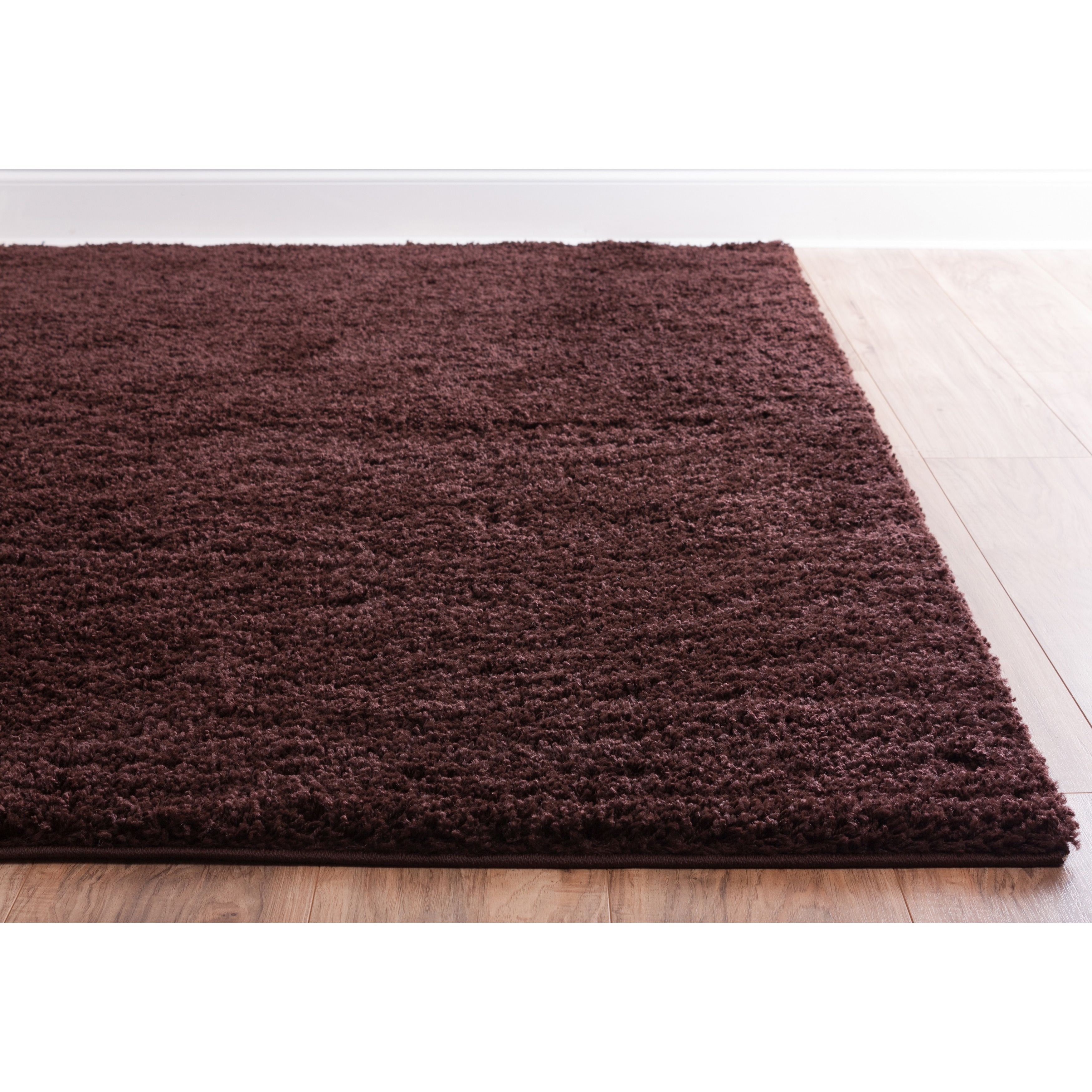 Shag Plus Area Rug Plain Coffee Bean 67 X 910