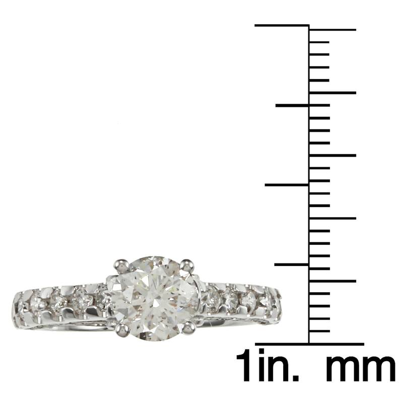Auriya 14k Gold 1 3/4ct TDW Certified Round Diamond Engagement Ring (H-I, SI1-SI2)