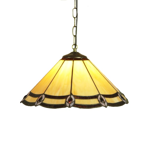 Precious Handcrafted Stained Glass Tiffany Style Hanging Lamp - Free ...