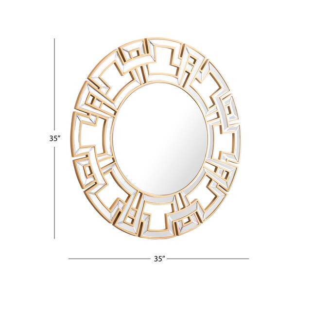 Abbyson Pierre Round Goldtone Wall Mirror On Sale Overstock 7315968