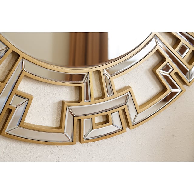 Abbyson Pierre Round Goldtone Wall Mirror On Sale Overstock 7315968