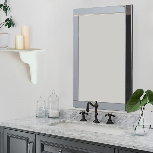 Abbyson Omni Rectangle Wall Mirror - Silver