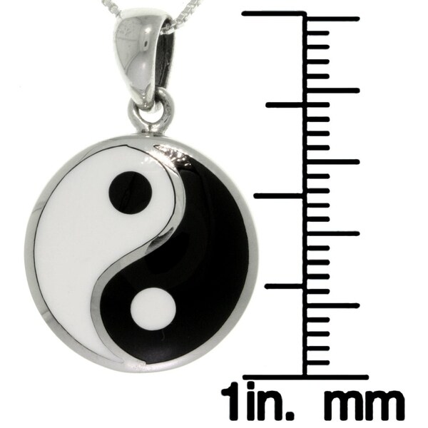 Yin Yang .925 Sterling Silver Pendant by Peter Stone Jewelry