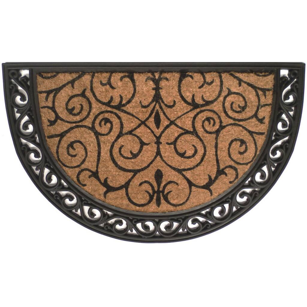 Tuff Brush Coir & Rubber Ornate Scroll Mat (2' x 3')