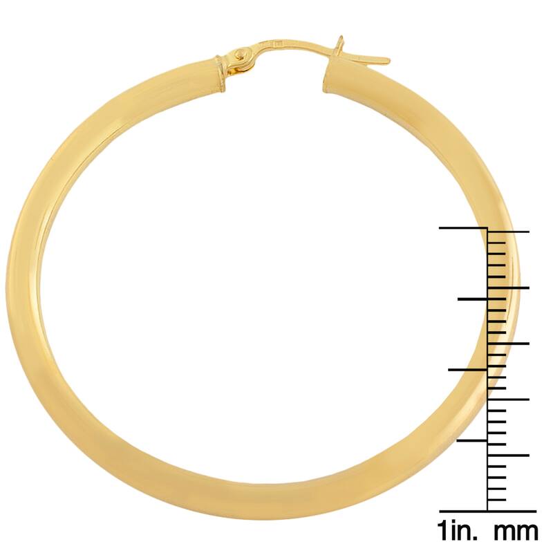 Fremada 14k Yellow Gold Polished Tube Hoop Earrings