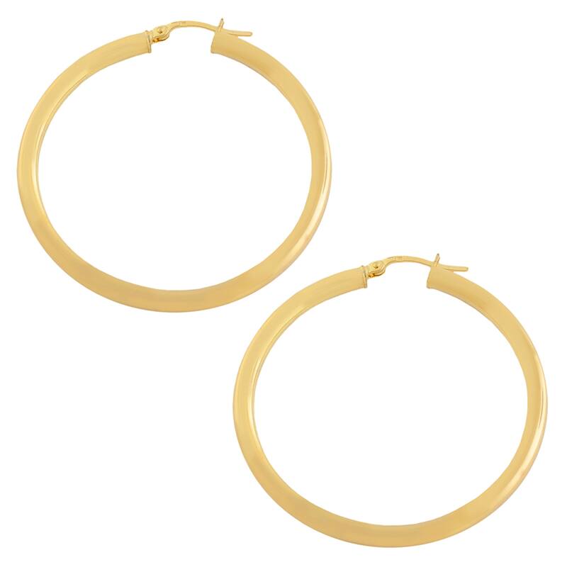 Fremada 10k Yellow Gold 35-mm Polished Tube Hoop Earrings