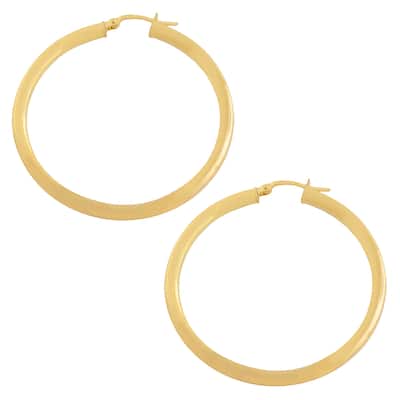 Fremada 10k Yellow Gold 35-mm Polished Tube Hoop Earrings