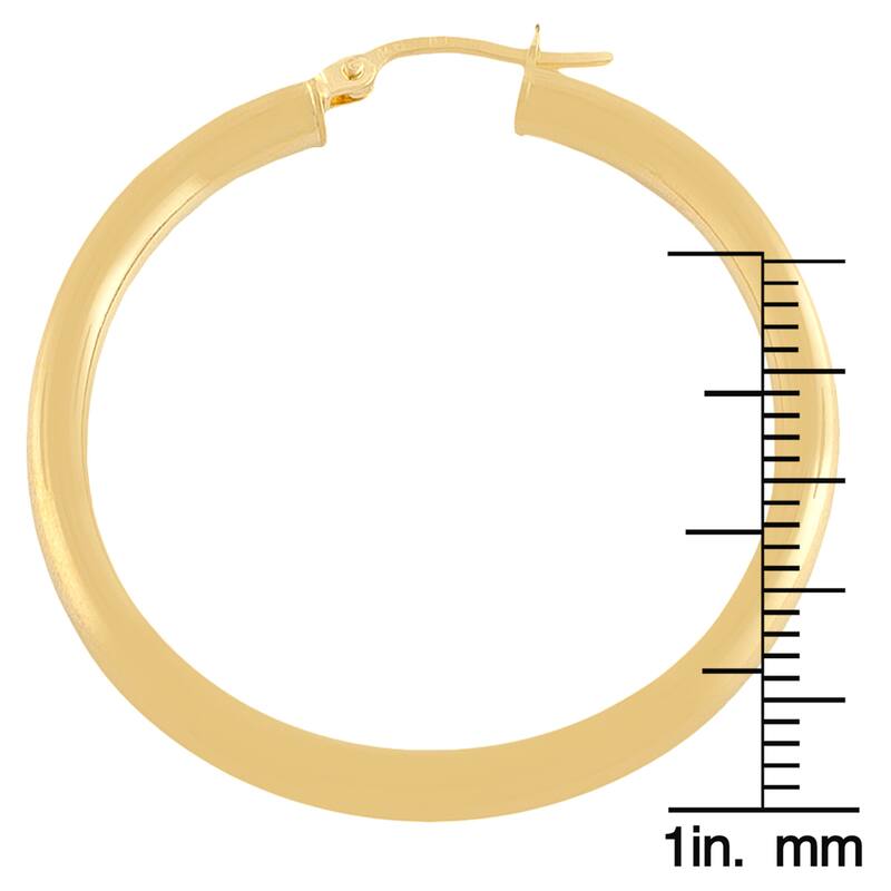 Fremada 10k Yellow Gold 30-mm Polished Tube Hoop Earrings