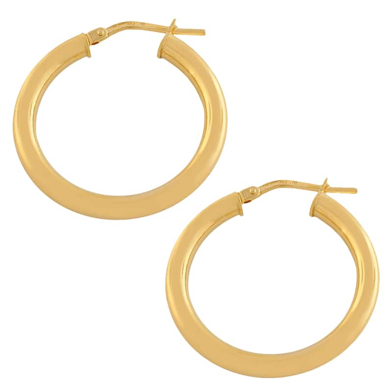 Fremada 10k Yellow Gold 20-mm Polished Tube Hoop Earrings