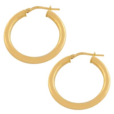 Fremada 10k Yellow Gold 20-mm Polished Tube Hoop Earrings