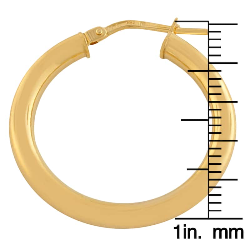 Fremada 10k Yellow Gold 20-mm Polished Tube Hoop Earrings